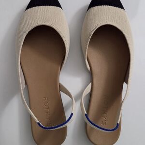 Rothy's Cream Pointed Slingback Flats
